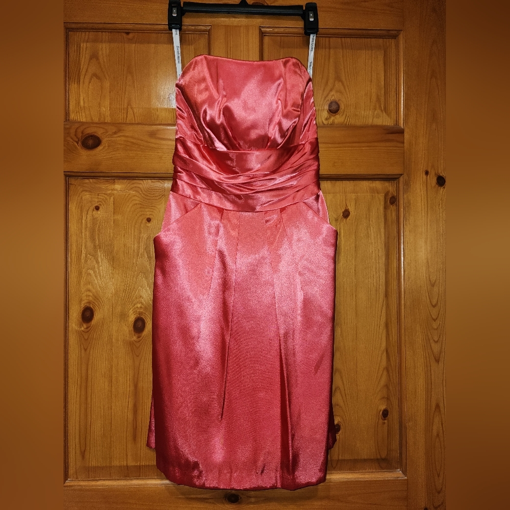 David's Bridal Strapless Red Cocktail Dress, Size 6
